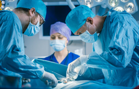 doctors wearing surgical masks on the surgery