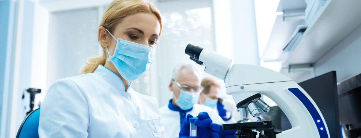 a staff working in the lab